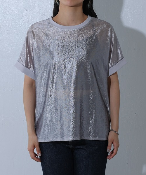 COLONY 2139（コロニートゥーワンスリーナイン）の「グリッターシアードッキングTee（Tシャツ/カットソー・レディース・ブラック/オフホワイト/グレー・FREE）」の9枚目の写真