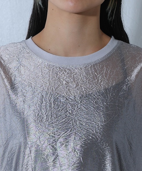 COLONY 2139（コロニートゥーワンスリーナイン）の「グリッターシアードッキングTee（Tシャツ/カットソー・レディース・ブラック/オフホワイト/グレー・FREE）」の6枚目の写真