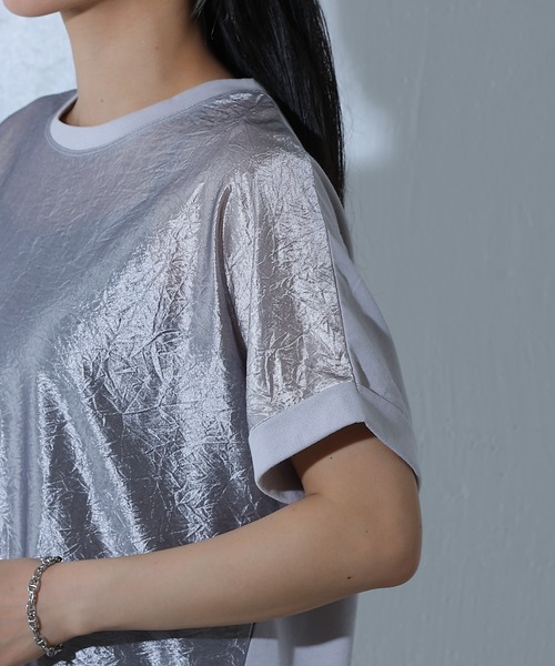 COLONY 2139（コロニートゥーワンスリーナイン）の「グリッターシアードッキングTee（Tシャツ/カットソー・レディース・ブラック/オフホワイト/グレー・FREE）」の5枚目の写真