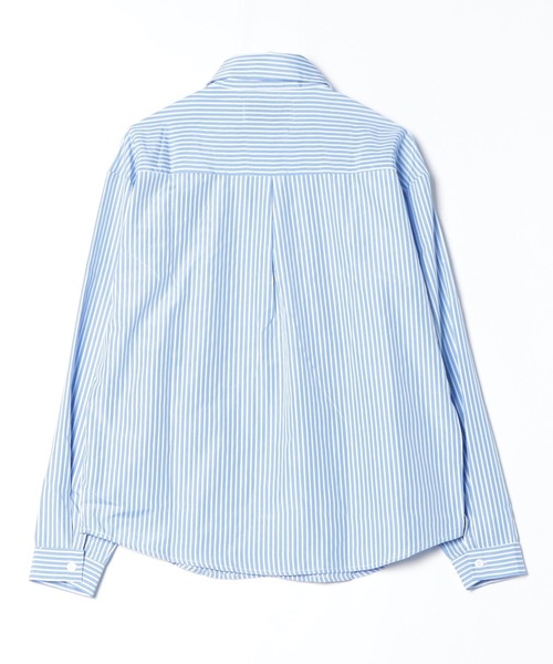 U:UME ブルーのデザインシャツ　ブラウス　おしゃれ　可愛い　ユーム U:UME（ユーム）の「Stripe Design Shirt（シャツ/ブラウス