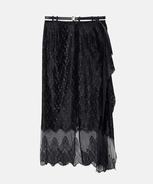 iRENE(アイレネ)の「フォーリングプレートレーススカート / Falling-Plate Lace Skirt(スカート・レディース・ブラック/オフホワイト・36/34/38)」の2枚目の写真