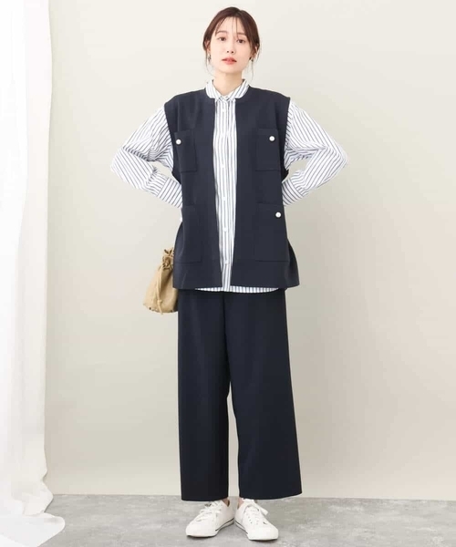 セール】2024AW/ストライプ柄オーバーシルエットシャツブラウス
