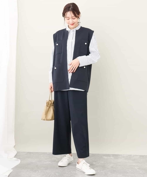 ブラウス シャツ 2024AW/ストライプ柄オーバーシルエットシャツブラウス/洗える レディース セール】2024AW/ストライプ柄オーバーシルエットシャツブラウス