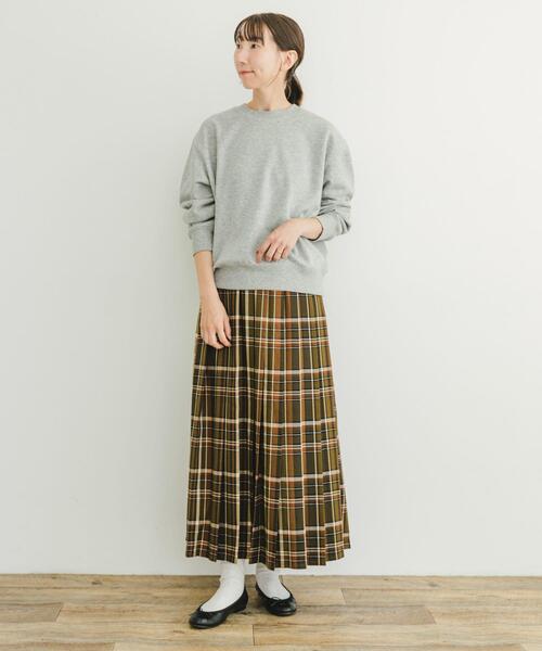 ITEMS URBANRESEARCH（アイテムズ アーバンリサーチ）の「チェックプリーツスカート（スカート・レディース・ネイビー/カーキ/アイボリー/ブラック・FREE）」の8枚目の写真