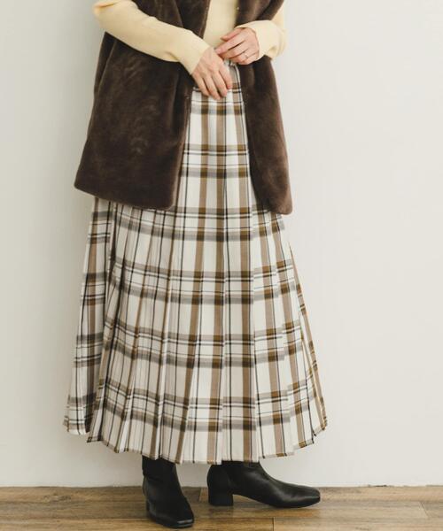 ITEMS URBANRESEARCH（アイテムズ アーバンリサーチ）の「チェックプリーツスカート（スカート・レディース・ネイビー/カーキ/アイボリー/ブラック・FREE）」の20枚目の写真