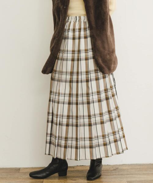 ITEMS URBANRESEARCH（アイテムズ アーバンリサーチ）の「チェックプリーツスカート（スカート・レディース・ネイビー/カーキ/アイボリー/ブラック・FREE）」の21枚目の写真