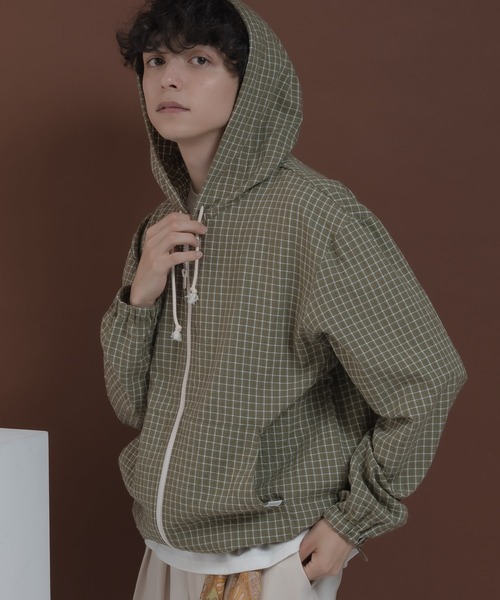 MUHET（ミュエータ）の「シアサッカージップフーディー（パーカー