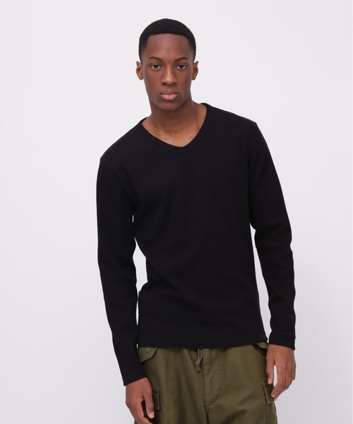 DAILY/デイリー》MINI WAFFLE V-NECK L/S T-SHIRT / ミニ