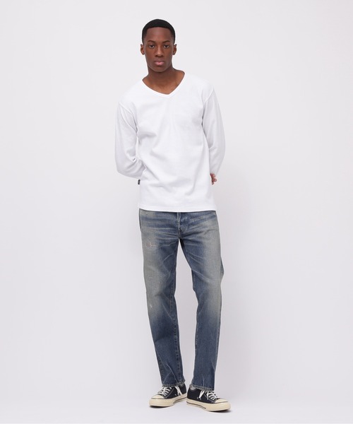 AVIREX(アヴィレックス)の「《DAILY/デイリー》MINI WAFFLE V-NECK L/S T-SHIRT / ミニワッフル 長袖 Vネック Tシャツ デイリーウェア / AVIREX / アヴィレックス(Tシャツ/カットソー・メンズ・ホワイト/チャコール/ブラック・SMALL/MEDIUM/X-LARGE/LARGE)」の19枚目の写真