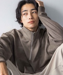 LOWRYS FARM | カットスウェードＨＡＬＦＺＩＰ 148804(スウェット)