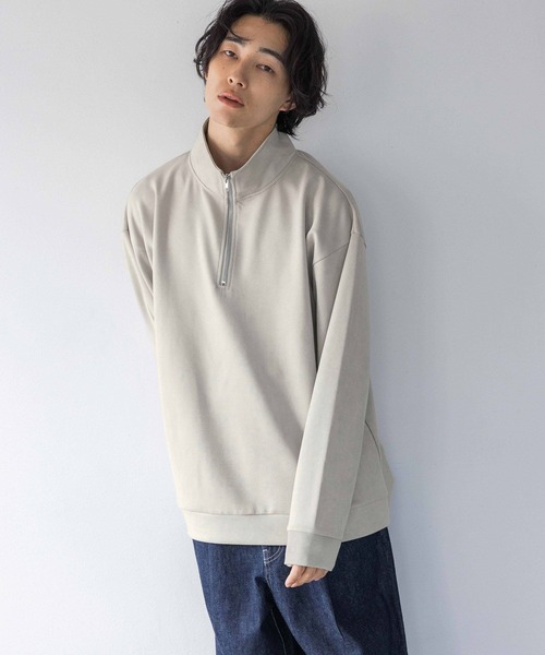 LOWRYS FARM（ローリーズファーム）の「カットスウェードＨＡＬＦＺＩＰ 148804（スウェット・メンズ・グレー/ベージュ/ネイビー・MEDIUM/LARGE）」の5枚目の写真