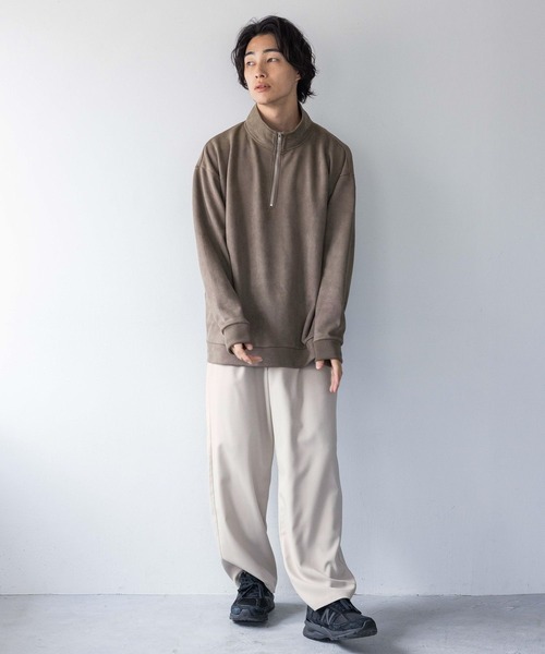 LOWRYS FARM（ローリーズファーム）の「カットスウェードＨＡＬＦＺＩＰ 148804（スウェット・メンズ・グレー/ベージュ/ネイビー・MEDIUM/LARGE）」の8枚目の写真