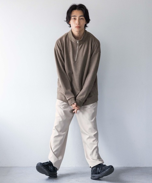 LOWRYS FARM（ローリーズファーム）の「カットスウェードＨＡＬＦＺＩＰ 148804（スウェット・メンズ・グレー/ベージュ/ネイビー・MEDIUM/LARGE）」の9枚目の写真
