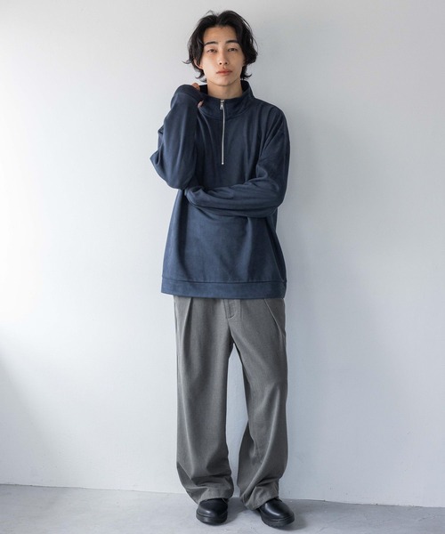 LOWRYS FARM（ローリーズファーム）の「カットスウェードＨＡＬＦＺＩＰ 148804（スウェット・メンズ・グレー/ベージュ/ネイビー・MEDIUM/LARGE）」の11枚目の写真