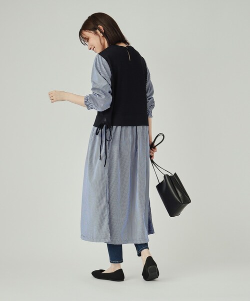 SHOO・LA・RUE（シューラルー）の「◆【洗える】1枚で決まる 素材使いシャツワンピース（ワンピース・レディース・ブラック系2/ネイビー系2・04/03/02）」の9枚目の写真