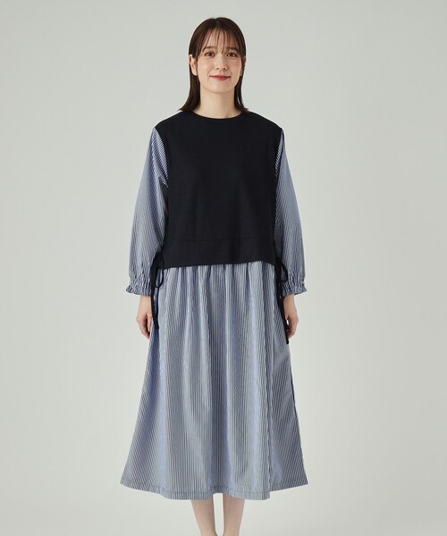 SHOO・LA・RUE（シューラルー）の「◆【洗える】1枚で決まる 素材使いシャツワンピース（ワンピース・レディース・ブラック系2/ネイビー系2・04/03/02）」の11枚目の写真