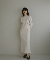 CASA FLINE カーサフライン　ノースリーブ　シャツワンピース　白 セール】CASA FLINE ブラウジングノースリーブシャツワンピース