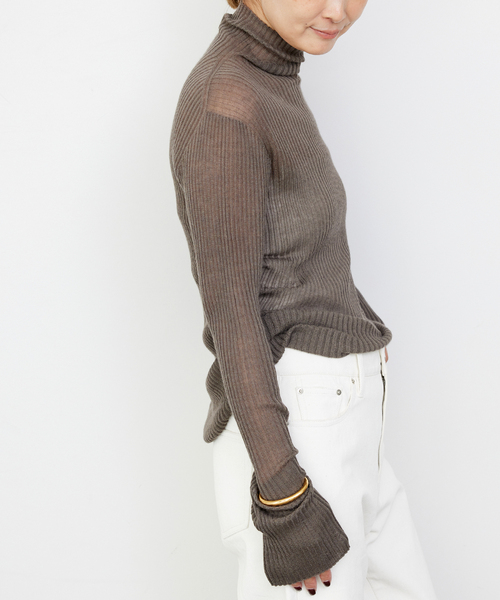 Deuxieme Classe *rib タートル　リブニット プルオーバー 追加 Basic Rib タートルネックプルオーバー（ニット/セーター