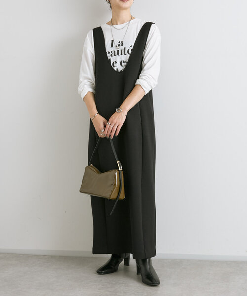 RIVE DROITE（リヴドロワ）の「【大人見えロゴT】La Beaute ロンTee（Tシャツ/カットソー・レディース・ベージュ/グレー/オフホワイト・FREE）」の14枚目の写真