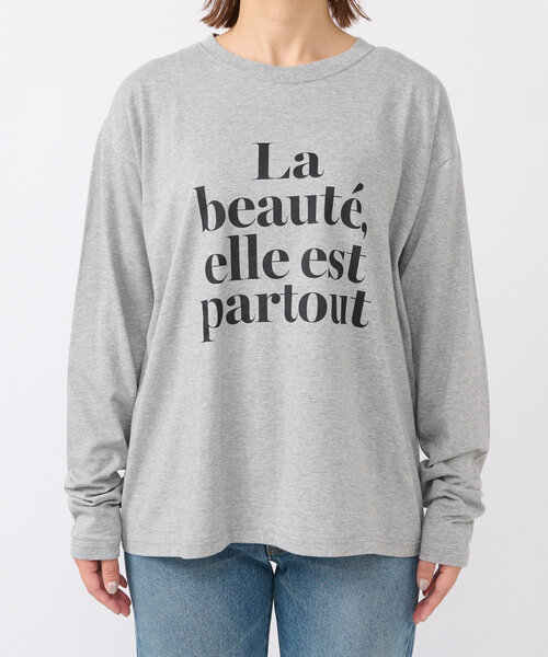 RIVE DROITE（リヴドロワ）の「【大人見えロゴT】La Beaute ロンTee（Tシャツ/カットソー・レディース・ベージュ/グレー/オフホワイト・FREE）」の9枚目の写真
