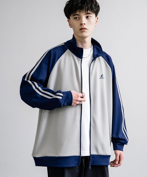 KANGOL(カンゴール)の「KANGOL カンゴール 別注コラボ オーバーサイズサイドライントラックジャケット(ブルゾン・メンズ・ブラック/ホワイト/ネイビー/ベージュ/チャコール/ネイビー系/アイボリー・M/L/XL)」の12枚目の写真
