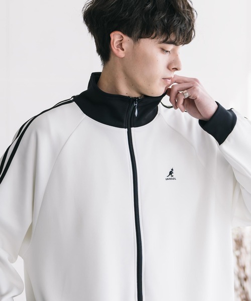 KANGOL(カンゴール)の「KANGOL カンゴール 別注コラボ オーバーサイズサイドライントラックジャケット(ブルゾン・メンズ・ブラック/ホワイト/ネイビー/ベージュ/チャコール/ネイビー系/アイボリー・M/L/XL)」の17枚目の写真