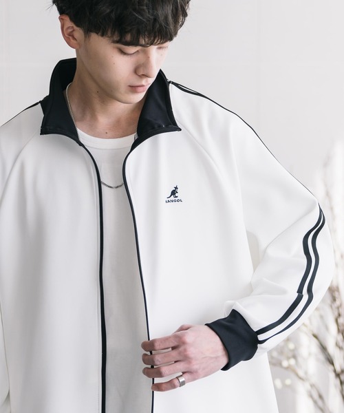 KANGOL(カンゴール)の「KANGOL カンゴール 別注コラボ オーバーサイズサイドライントラックジャケット(ブルゾン・メンズ・ブラック/ホワイト/ネイビー/ベージュ/チャコール/ネイビー系/アイボリー・M/L/XL)」の18枚目の写真