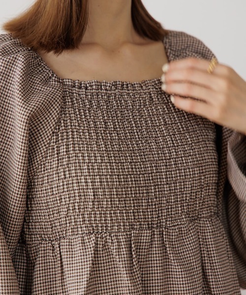 flower（フラワー）の「クラシックチェックワンピース（ワンピース・レディース・カーキ/ブラウン・FREE）」の12枚目の写真