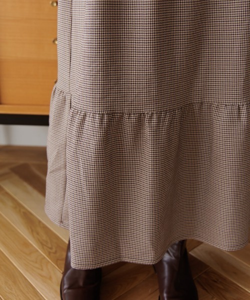 flower（フラワー）の「クラシックチェックワンピース（ワンピース・レディース・カーキ/ブラウン・FREE）」の15枚目の写真
