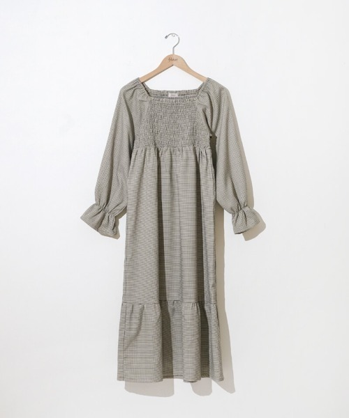 flower（フラワー）の「クラシックチェックワンピース（ワンピース・レディース・カーキ/ブラウン・FREE）」の20枚目の写真