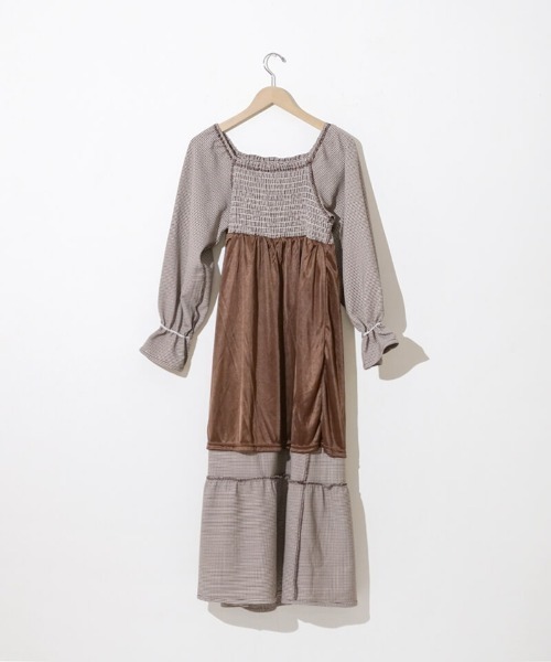flower（フラワー）の「クラシックチェックワンピース（ワンピース・レディース・カーキ/ブラウン・FREE）」の22枚目の写真