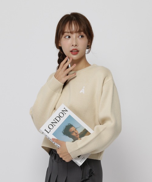 【セール】【UNISEX】ALAND/Aロゴクルーニットプルオーバー(ニット/セーター)|ALAND(エーランド)