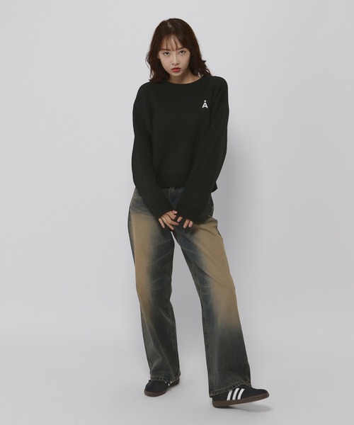 ALAND（エーランド）の「【UNISEX】ALAND／Aロゴクルーニットプルオーバー（ニット/セーター・レディース・ネイビー/グレー/ナチュラル/ブラック・MEDIUM/LARGE/SMALL）」の13枚目の写真