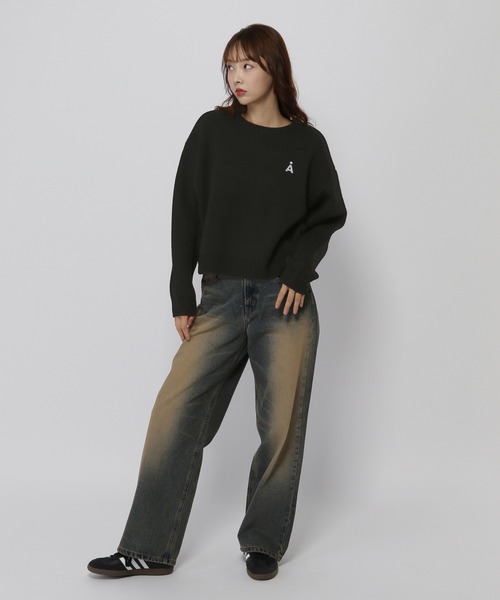 アルチビオ♡レア！ａロゴセーター新品 アルチビオ セーター ブラック 黒 長袖 ニット 36 ゴルフ （113）a