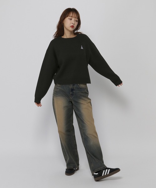 ALAND（エーランド）の「【UNISEX】ALAND／Aロゴクルーニットプルオーバー（ニット/セーター・レディース・ネイビー/グレー/ナチュラル/ブラック・MEDIUM/LARGE/SMALL）」の16枚目の写真