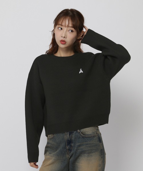 ALAND（エーランド）の「【UNISEX】ALAND／Aロゴクルーニットプルオーバー（ニット/セーター・レディース・ネイビー/グレー/ナチュラル/ブラック・MEDIUM/LARGE/SMALL）」の18枚目の写真