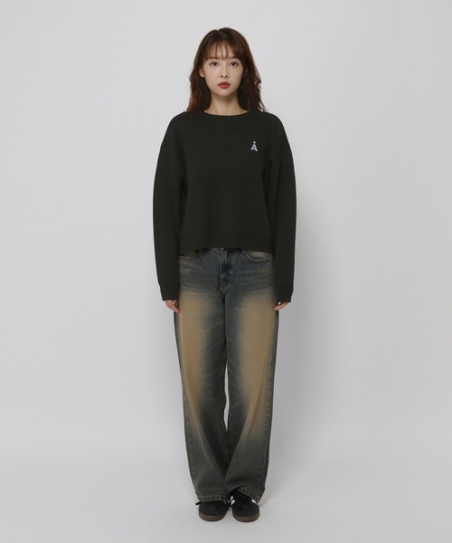 セール】【UNISEX】ALAND／Aロゴクルーニットプルオーバー（ニット