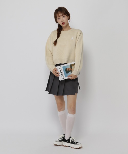 ALAND（エーランド）の「【UNISEX】ALAND／Aロゴクルーニットプルオーバー（ニット/セーター・レディース・ネイビー/グレー/ナチュラル/ブラック・MEDIUM/LARGE/SMALL）」の10枚目の写真