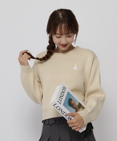 ALAND（エーランド）の「【UNISEX】ALAND／Aロゴクルーニットプル