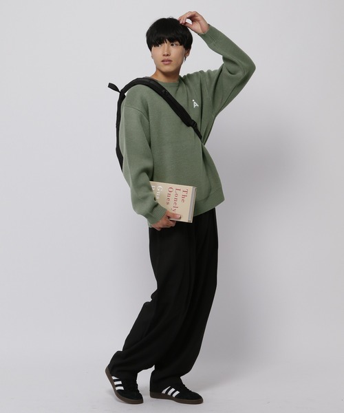 ALAND（エーランド）の「【UNISEX】ALAND／Aロゴクルーニットプルオーバー（ニット/セーター・レディース・ネイビー/グレー/ナチュラル/ブラック・MEDIUM/LARGE/SMALL）」の21枚目の写真