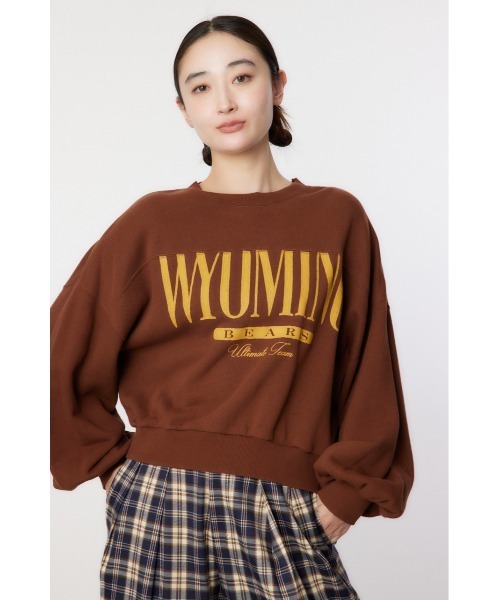 RODEO CROWNS WIDE BOWL（ロデオクラウンズワイドボウル）の「WYOMING SW TOPS（スウェット・レディース・ブラウン/ピンク/グレー×ホワイト/ブルー・FREE）」の3枚目の写真