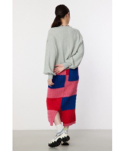 RODEO CROWNS WIDE BOWL（ロデオクラウンズワイドボウル）の「WYOMING SW TOPS（スウェット・レディース・ブラウン/ピンク/グレー×ホワイト/ブルー・FREE）」の15枚目の写真