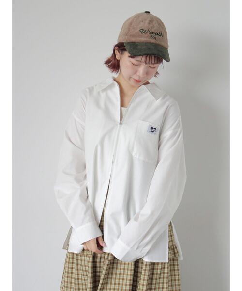 ehka sopo（エヘカソポ）の「ジップアップシャツ（シャツ/ブラウス・レディース・サックスブルー/グレー/オフホワイト・F）」の5枚目の写真