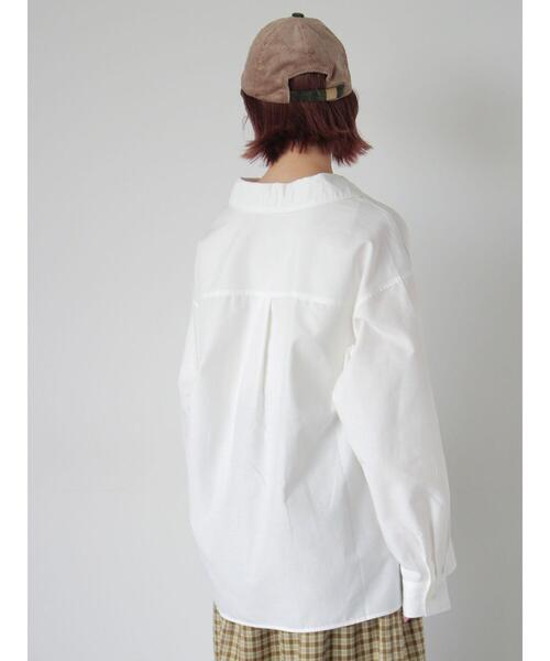 ehka sopo（エヘカソポ）の「ジップアップシャツ（シャツ/ブラウス・レディース・サックスブルー/グレー/オフホワイト・F）」の7枚目の写真