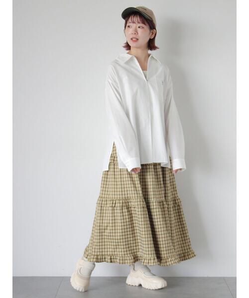 ehka sopo（エヘカソポ）の「ジップアップシャツ（シャツ/ブラウス・レディース・サックスブルー/グレー/オフホワイト・F）」の8枚目の写真