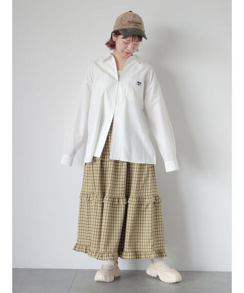 ehka sopo（エヘカソポ）の「ジップアップシャツ（シャツ/ブラウス・レディース・サックスブルー/グレー/オフホワイト・F）」の9枚目の写真