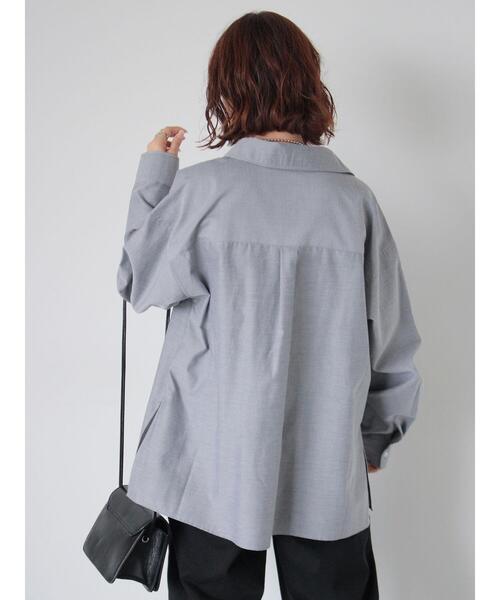 ehka sopo（エヘカソポ）の「ジップアップシャツ（シャツ/ブラウス・レディース・サックスブルー/グレー/オフホワイト・F）」の14枚目の写真