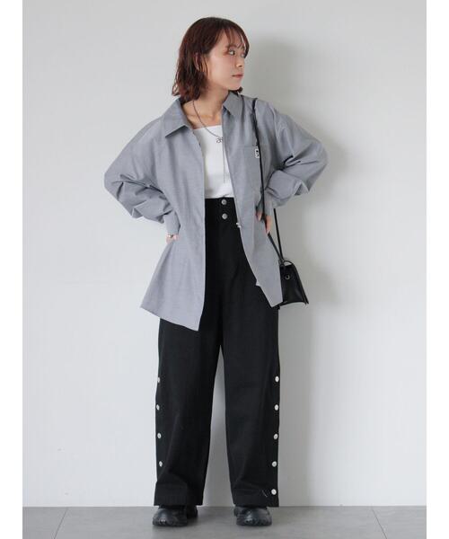 ehka sopo（エヘカソポ）の「ジップアップシャツ（シャツ/ブラウス・レディース・サックスブルー/グレー/オフホワイト・F）」の15枚目の写真