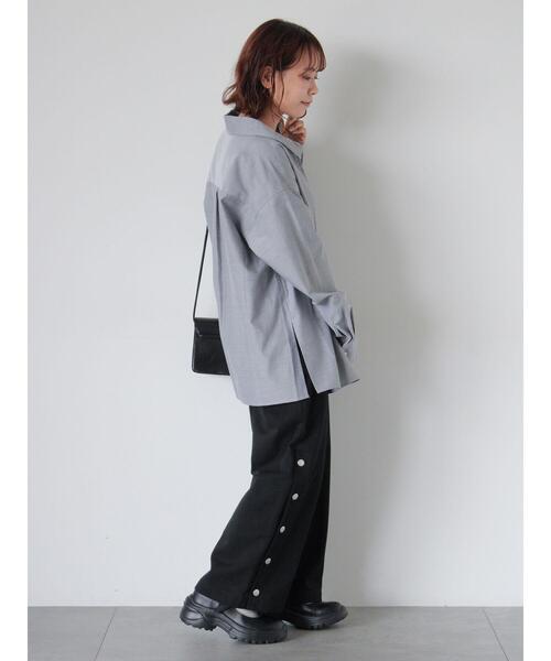 ehka sopo（エヘカソポ）の「ジップアップシャツ（シャツ/ブラウス・レディース・サックスブルー/グレー/オフホワイト・F）」の17枚目の写真