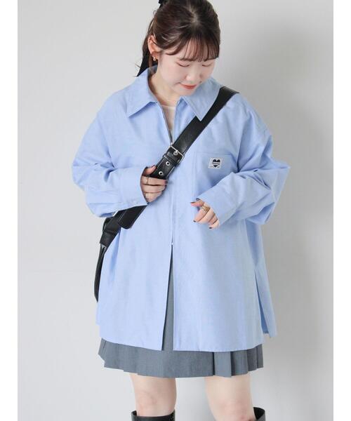 ehka sopo（エヘカソポ）の「ジップアップシャツ（シャツ/ブラウス・レディース・サックスブルー/グレー/オフホワイト・F）」の19枚目の写真